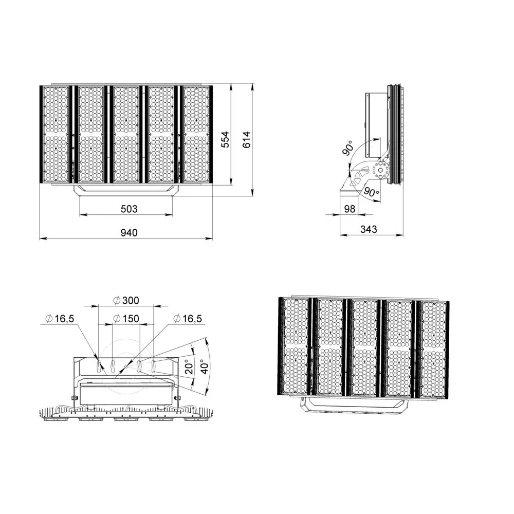 Plaza 1250 L V Box CRI95 5700К 40°