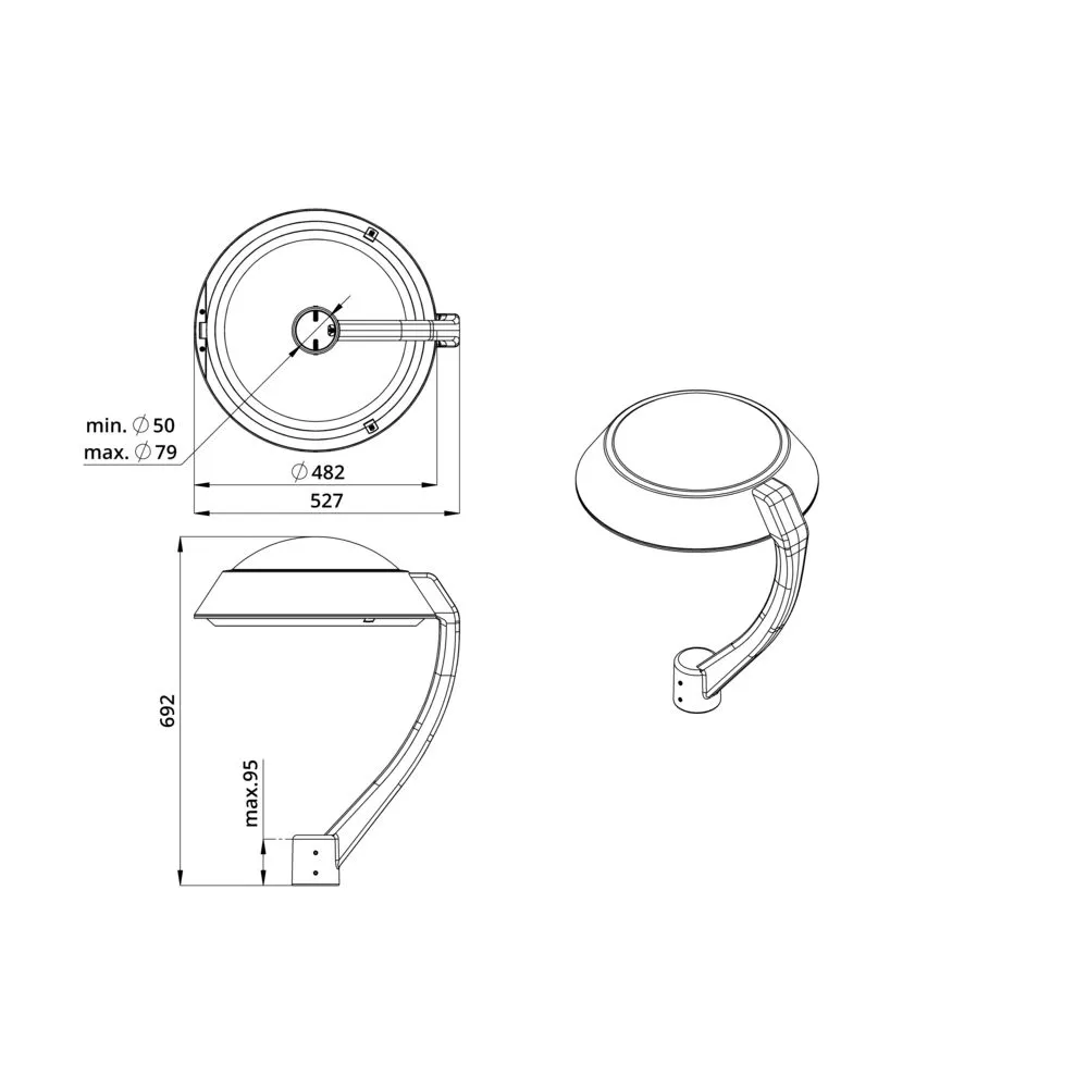 Bowl torchere 60 5000К 150°
