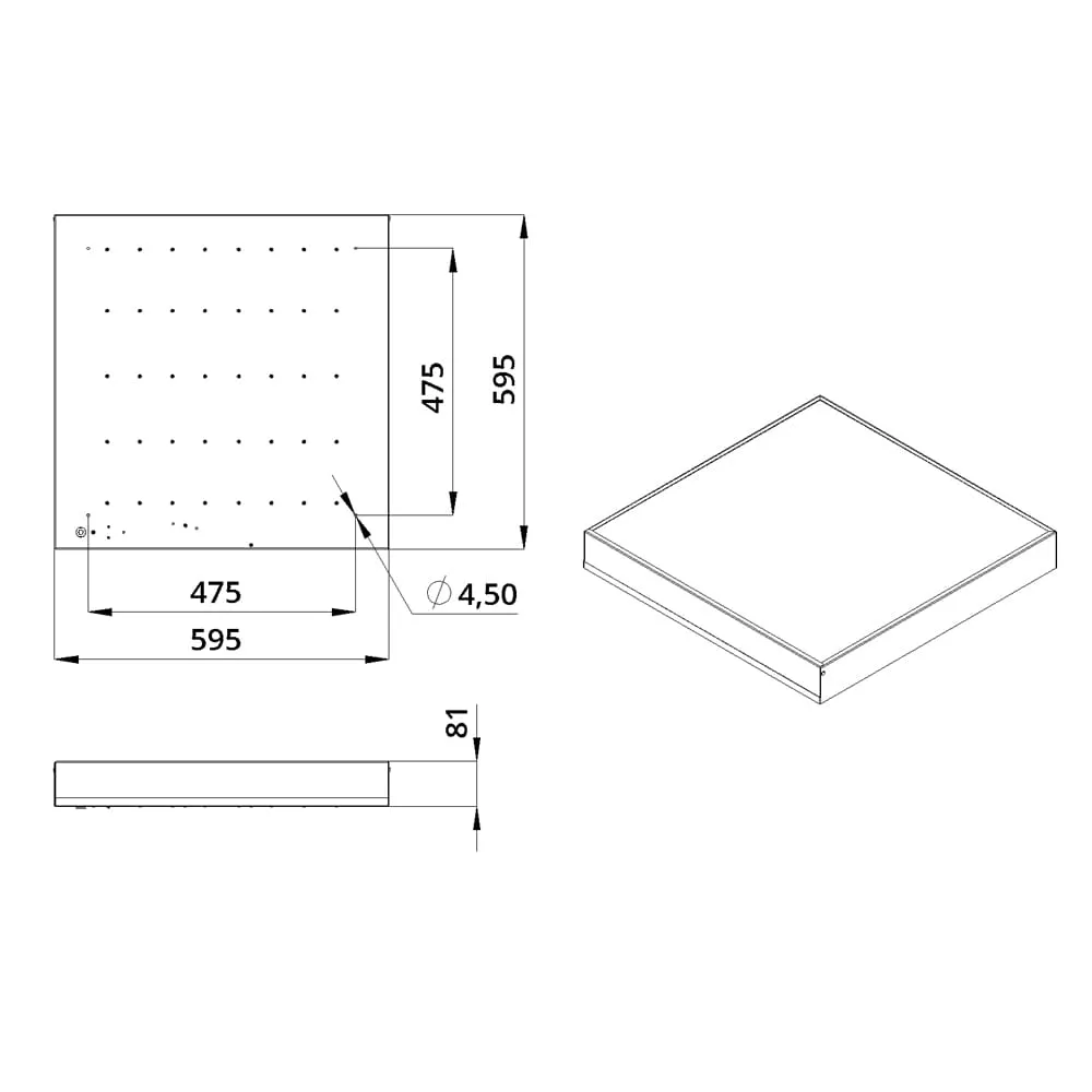 Office 40 MAX IP30 CRI90 6500К Призма 595х595х80мм