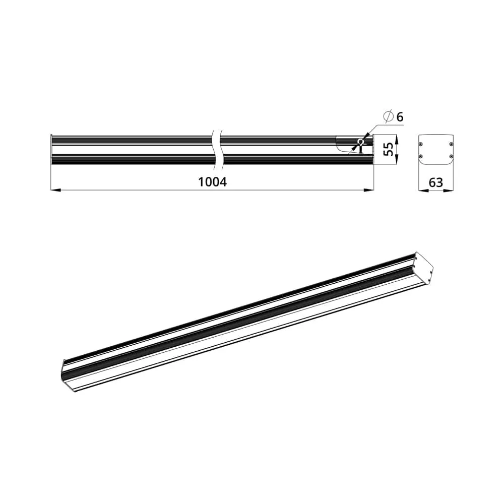 Marktline 20 1000мм IP30 CRI80 3000К Опал