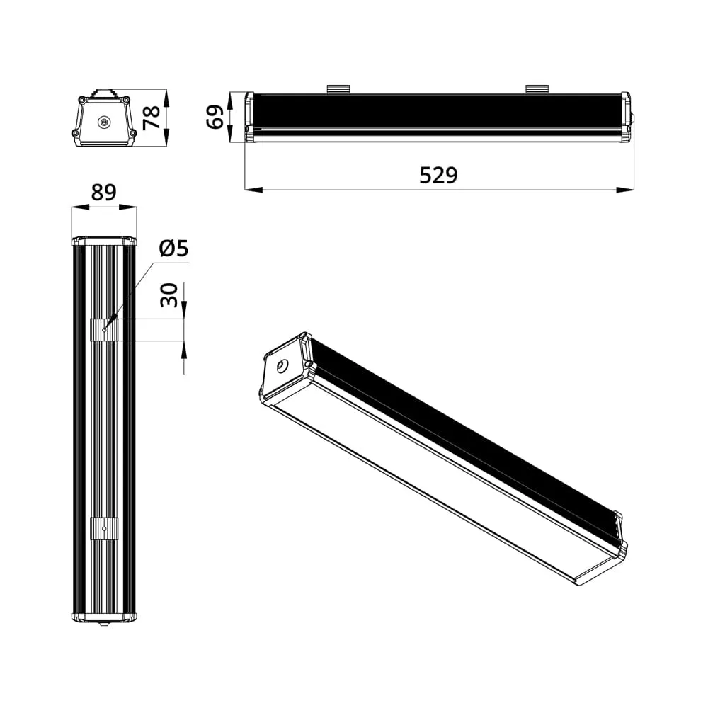 Promline 20 500мм (3G) 12~24В AC/DC CRI70 5000К Прозрачный