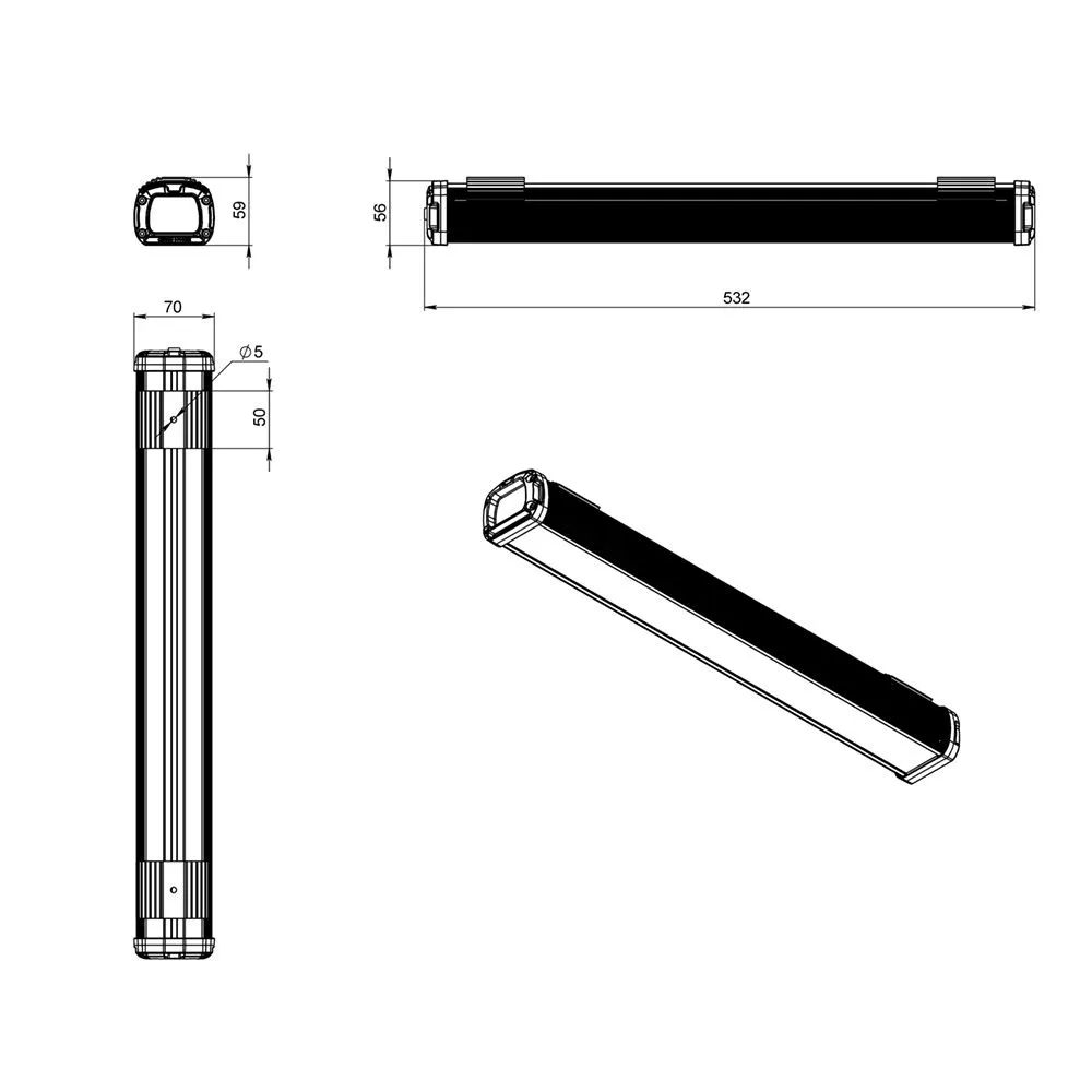 Promline Compact 35 500мм CRI70 5000К Микропризма