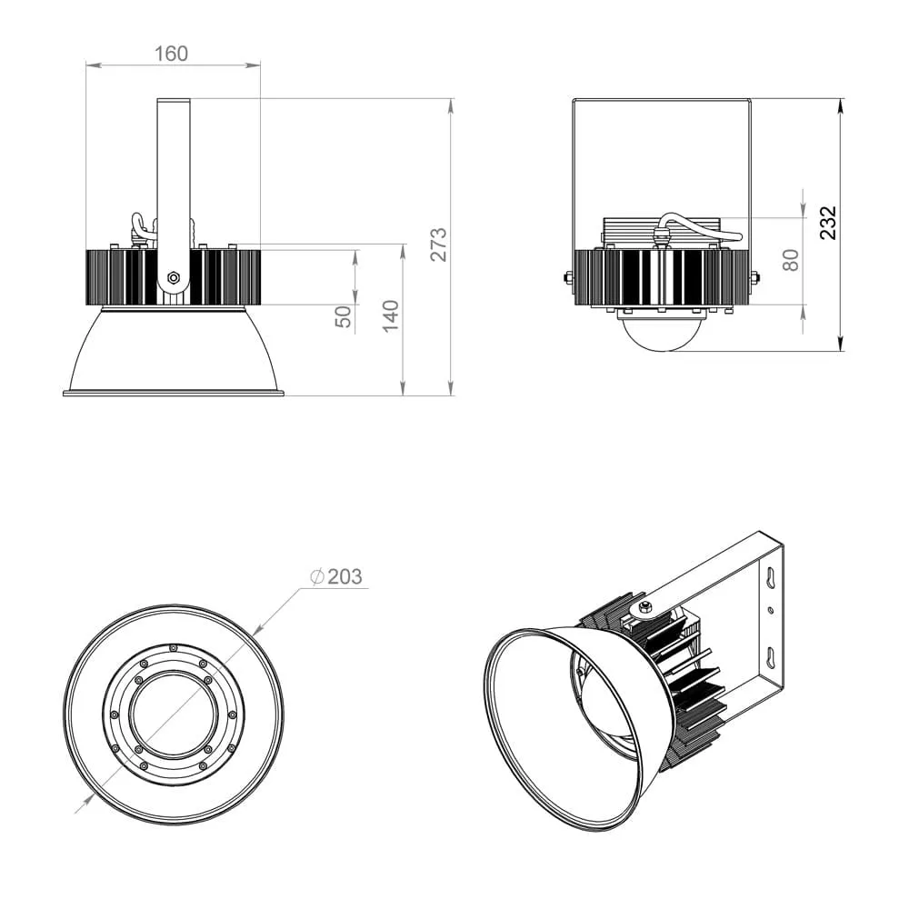 D-MA v2 50 (3G) 6500К 60° Поворотный кронштейн