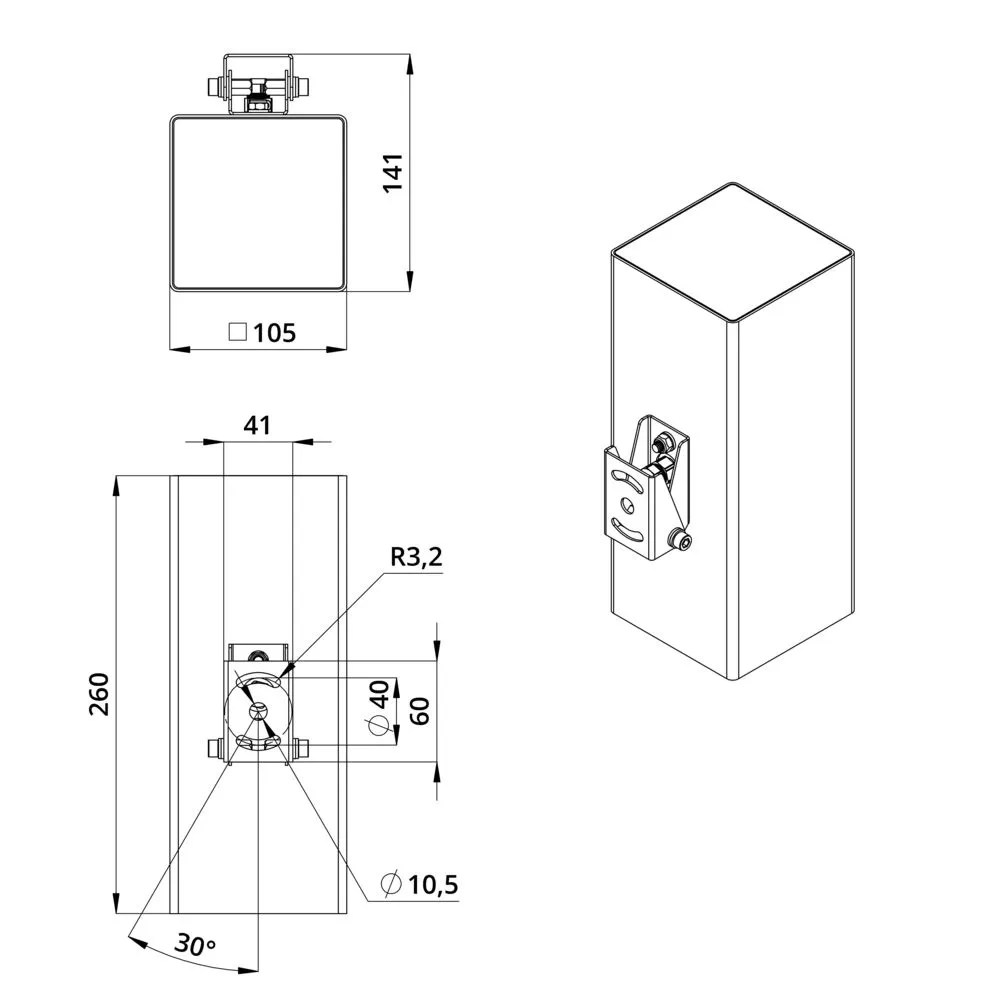 Accent Cube 48 Duo CRI80 4000К 15° Поворотный кронштейн